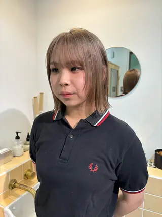 ミディアム カラー sakura🌸 レイヤー/韓国ヘアのヘアスタイル