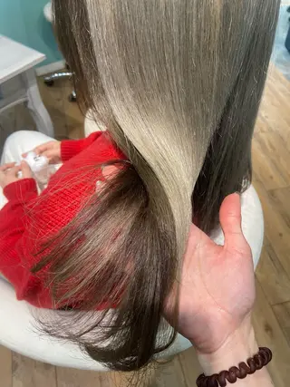 ミディアム カラー 🧸プルエクステ❤︎ ネイルKAO🧸のヘアスタイル