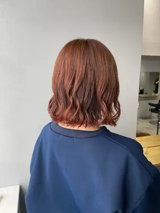 ミディアム カラー パーマ 【arc】Ruri コテ巻き風パーマのヘアスタイル