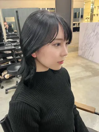 ミディアム 女性らしいモテヘア 韓国ヘアhikariのヘアスタイル