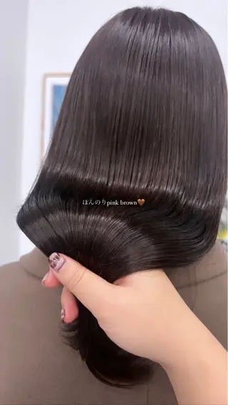 セミロング ✨ブリーチ/顔周り レイヤー¦YUKA✨のヘアスタイル