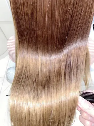 セミロング 縮毛矯正/髪質改善/ ブリーチ/東陽町✨のヘアスタイル