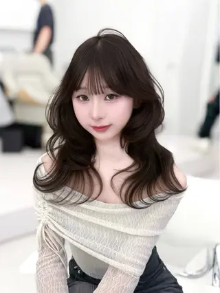 ロング カラー 韓国ガーリーヘア🎀 Sayaka🤍のヘアスタイル