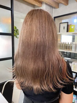 ロング カラー ヘアアレンジ 切りっぱなしボブ/ デザインカラー店長のヘアスタイル