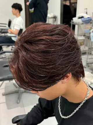 ショート カラー パーマ メンズ 鶴田 来夢のヘアスタイル