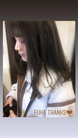 セミロング カラー せこぐち まいのヘアスタイル