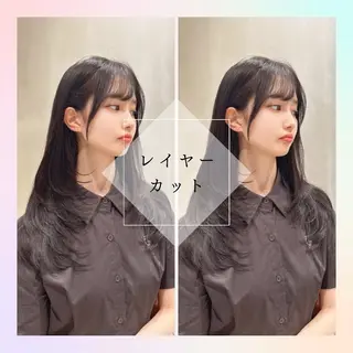 ロング 🥇KEN /レイヤー/艶カラーのヘアスタイル