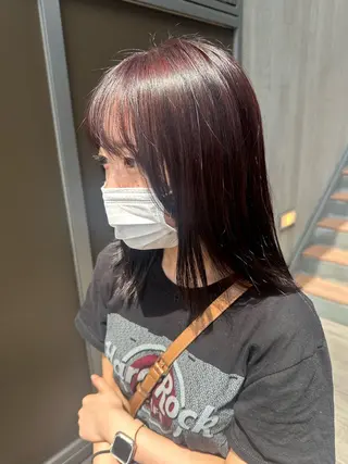 ミディアム カラー 艶カラー/縮毛矯正/ ブリーチカラー/みなのヘアスタイル