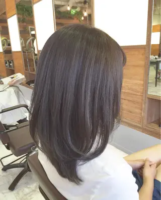 ミディアム セミロング カラー 青木 茂樹⭐️ 透明感カラーのヘアスタイル
