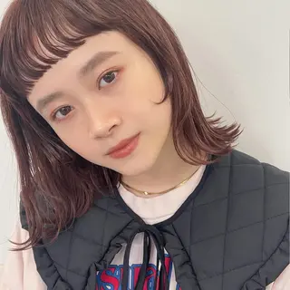 ミディアム カラー 梅田美容室 山崎海波のヘアスタイル