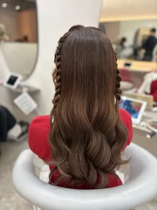 ロング ヘアアレンジ 新宿/韓国ヘア 中明度カラー/かやのヘアスタイル