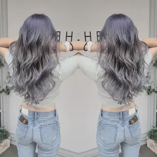 カラー ロング cherie所属・バレイヤージュ/ ハイライト/大内格のヘアスタイル