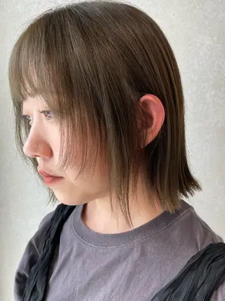 ミディアム カラー yumemiレイヤー ‎✴︎ 透明感カラーのヘアスタイル