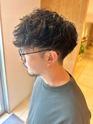 ミディアム パーマ メンズ メンズパーマ達人/ フェード/イツキのヘアスタイル
