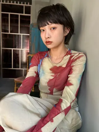 ショート カラー ショート/ボブ専門 宮脇美奈/南船場のヘアスタイル