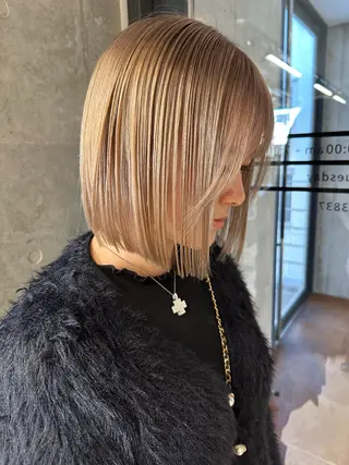 ミディアム ︎🤎W color MIYU‎🤎のヘアスタイル