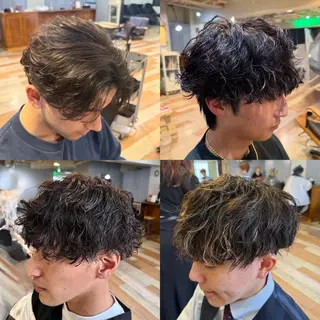 ショート パーマ メンズ メンズカット/パーマ 艶カラーTAIGA︎のヘアスタイル