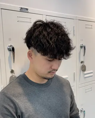 ショート カラー パーマ メンズ キッズ 栄💗メンズパーマ| ハイトーン|haruのヘアスタイル