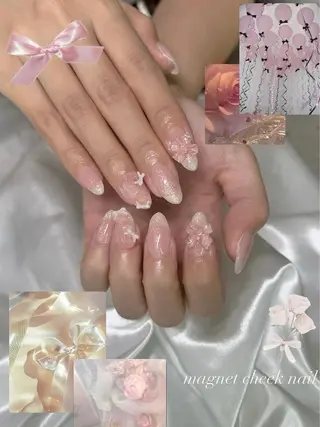 ネイル tsuki🎀ワンホ ン🍒ガーリー🪄のネイルデザイン