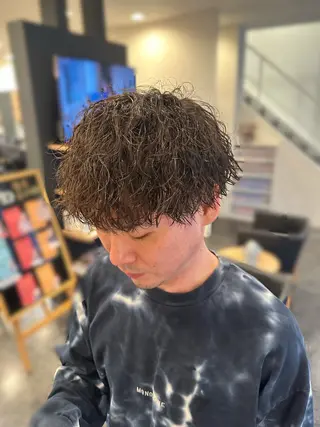 パーマ メンズ 💈メンズサロン シャドウパーマ大募集のヘアスタイル