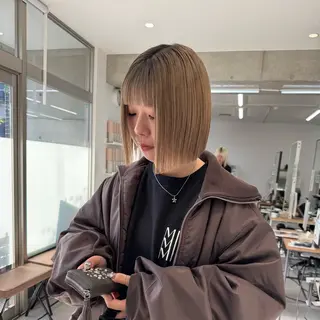 ミディアム 会田有紀 /切りっぱなしボブのヘアスタイル