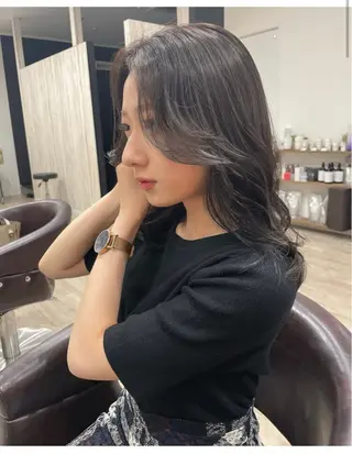 ミディアム 福原 悠介のヘアスタイル