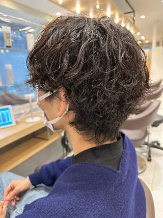 ミディアム パーマ メンズ 💈メンズ特化 美容師サキ💈のヘアスタイル