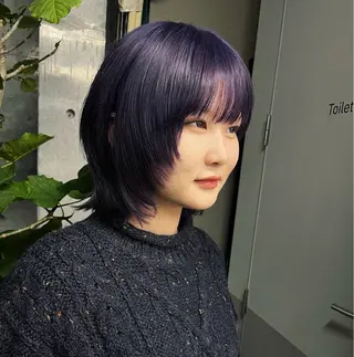 ミディアム カラー ハッシュカット カシマハヤトのヘアスタイル