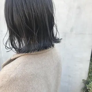ミディアム カラー ヤスドミ ケイスケのヘアスタイル