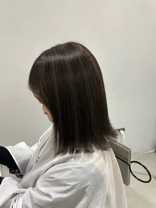 ミディアム カラー ハイトーン/艶髪/ 暗髪/韓国/sanaのヘアスタイル