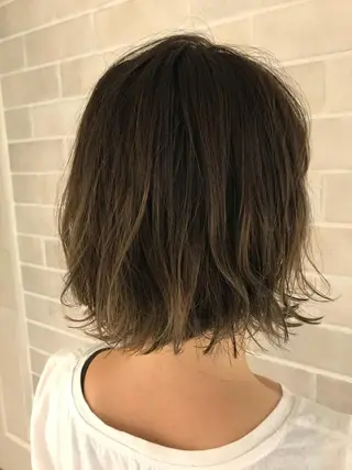 ショート カラー パーマ 艶髪カラー&ウルフ フルカワ ヒロズミのヘアスタイル