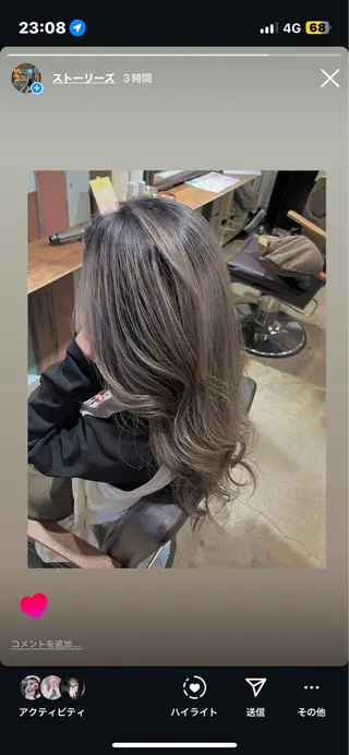 ロング カラー ヘアアレンジ みわ/博多 ブリーチ/メンズヘアのヘアスタイル