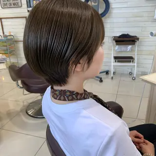 ショート 黒田瀬奈/ボブ まろやかベージュのヘアスタイル