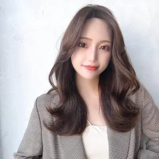 セミロング カラー 顔周り/くびれヘア 韓国ヘア💕風間るなのヘアスタイル