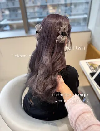 ロング カラー ヘアアレンジ Lond Bloom所属・🎀はるか ブリーチ なしダブルカラー🎀のヘアスタイル