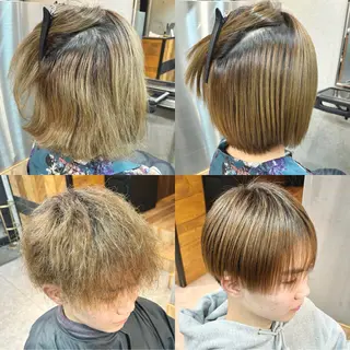 ショート カラー メンズ ショートボブ縮毛矯正 髪質改善のプロ山道潤のヘアスタイル