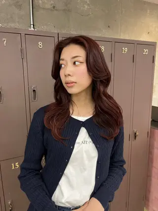 セミロング パーマ/オリーブ/ 酸性ストレート/ゆなのヘアスタイル