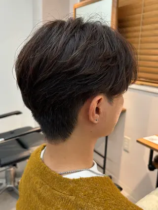 メンズ 千葉駅フェザーパーマ メンズカット保立のヘアスタイル