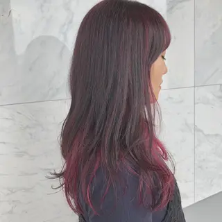 ロング カラー ヘアアレンジ 吉野 優子のマツエク・マツパデザイン