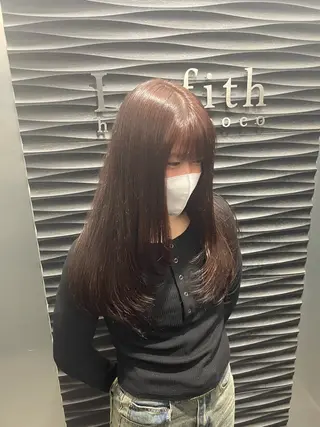 セミロング カラー カラーブリーチ特化 石原勇希のヘアスタイル