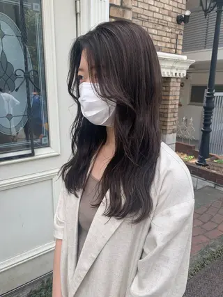セミロング カラー 似合わせカラー🫶 小川千波のヘアスタイル