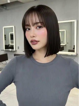 ミディアム 似合わせボブ✖️ 韓国レイヤー✨小関のヘアスタイル