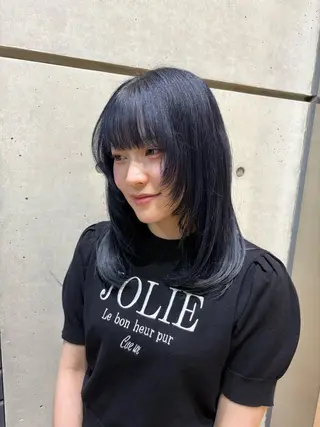 セミロング カラー ブリーチカラーモデル ダブルカラー✨ななほのヘアスタイル