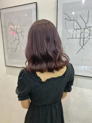 ミディアム カラー ヘアアレンジ ♡韓国風ヘア 🐈♡MIHOのヘアスタイル