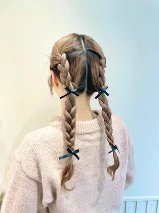 ロング ヘアアレンジ 暖色/ハイトーン 🎀mizukiのヘアスタイル