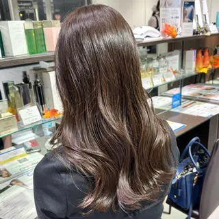 セミロング カラー ヘアアレンジ ブリーチなしカラー /ベージュ/安形翔のヘアスタイル