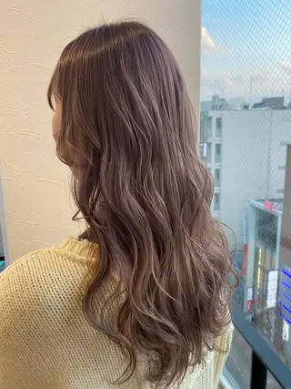 セミロング カラー 韓国ヘア顔周りカット 艶髪ベージュtamaのヘアスタイル