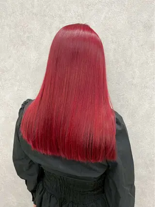 セミロング カラー 🌈ワンカラー✨ にいなのヘアスタイル