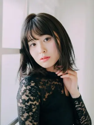 ミディアム カラー パーマ amie 高崎 【アミ】のヘアスタイル