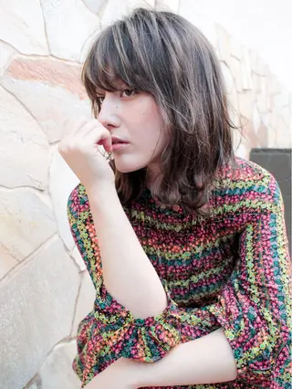 ミディアム カラー gite カワムラナオキのヘアスタイル